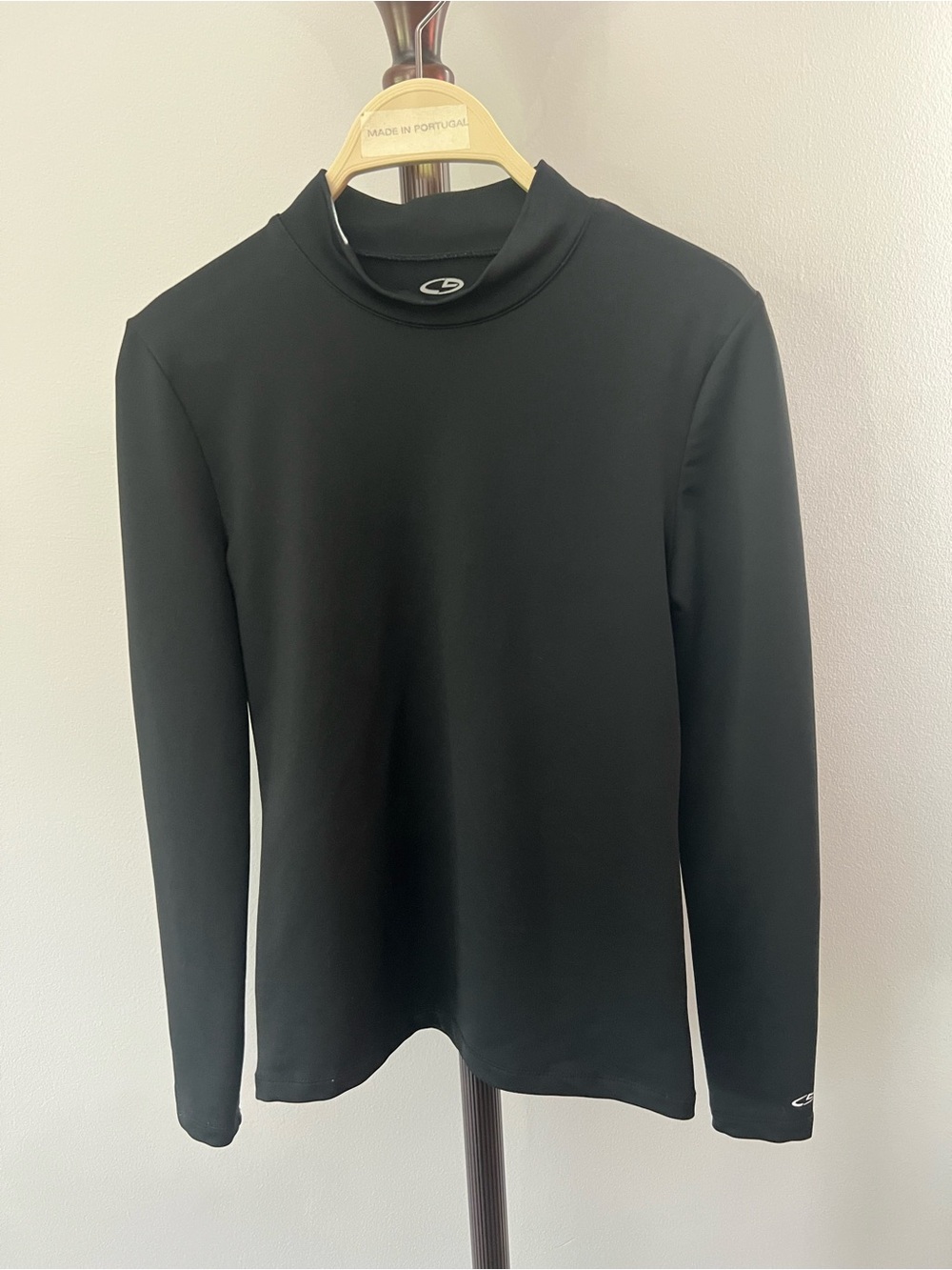 Activewear Champion Black Long-Sleeve Mock Neck Sweater